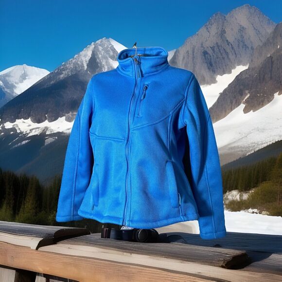 CB Sports Jacket Womens Full Zipper XL Winter Blue Fleece Lined‎ - Picture 1 of 6
